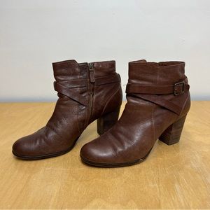 Cole Haan Brown Leather Buckle Ankle Boots Size 11